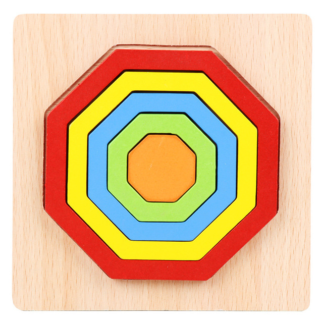 Hot Baby Geometry Cognitive Game Kindergarten Montessori Early Educational Toy Kids 3D Wooden Puzzle Learning Toys for Children