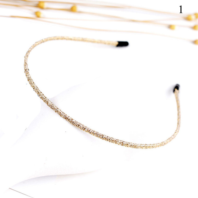 Wavy Shiny Head Hoop Women Chic Thin Glitter Headband Metal Hair Hoop Elastic Stretch Hairband Turban Girls Hair Accessories