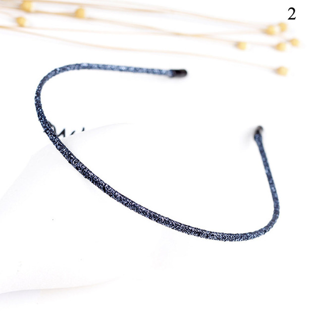 Wavy Shiny Head Hoop Women Chic Thin Glitter Headband Metal Hair Hoop Elastic Stretch Hairband Turban Girls Hair Accessories