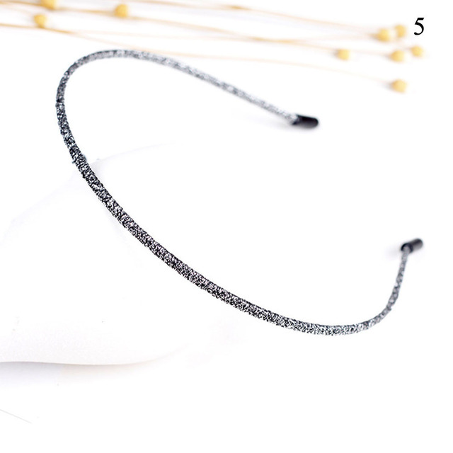 Wavy Shiny Head Hoop Women Chic Thin Glitter Headband Metal Hair Hoop Elastic Stretch Hairband Turban Girls Hair Accessories