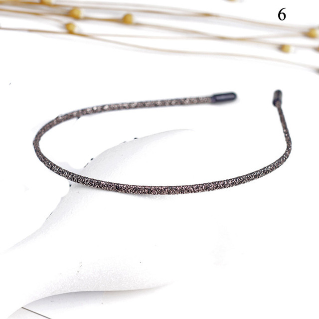 Wavy Shiny Head Hoop Women Chic Thin Glitter Headband Metal Hair Hoop Elastic Stretch Hairband Turban Girls Hair Accessories
