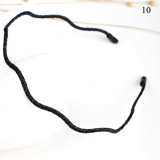Wavy Shiny Head Hoop Women Chic Thin Glitter Headband Metal Hair Hoop Elastic Stretch Hairband Turban Girls Hair Accessories