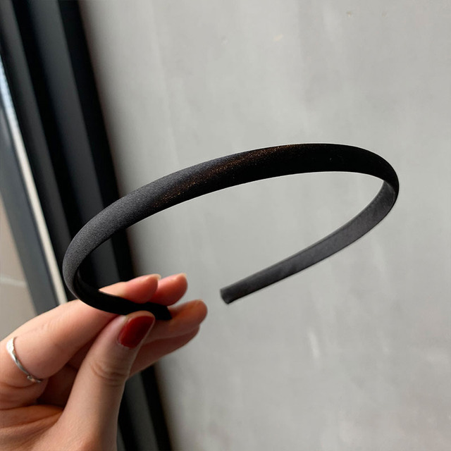 Satin Covered Head Hoop Non-Slip Hair Hoop Women Thin Hairbands Girl Diy Headband Candy Color Headdress Headwear Hair Accessory