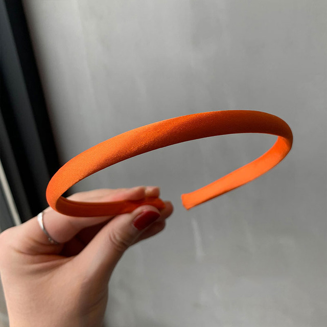 Satin Covered Head Hoop Non-Slip Hair Hoop Women Thin Hairbands Girl Diy Headband Candy Color Headdress Headwear Hair Accessory