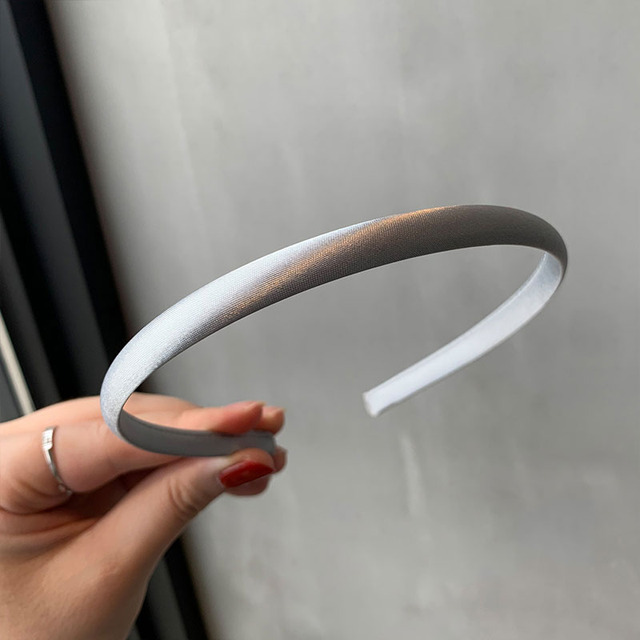 Satin Covered Head Hoop Non-Slip Hair Hoop Women Thin Hairbands Girl Diy Headband Candy Color Headdress Headwear Hair Accessory