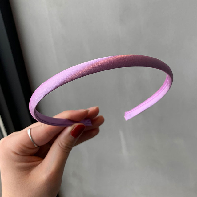 Satin Covered Head Hoop Non-Slip Hair Hoop Women Thin Hairbands Girl Diy Headband Candy Color Headdress Headwear Hair Accessory