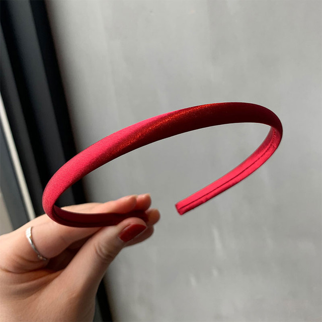 Satin Covered Head Hoop Non-Slip Hair Hoop Women Thin Hairbands Girl Diy Headband Candy Color Headdress Headwear Hair Accessory