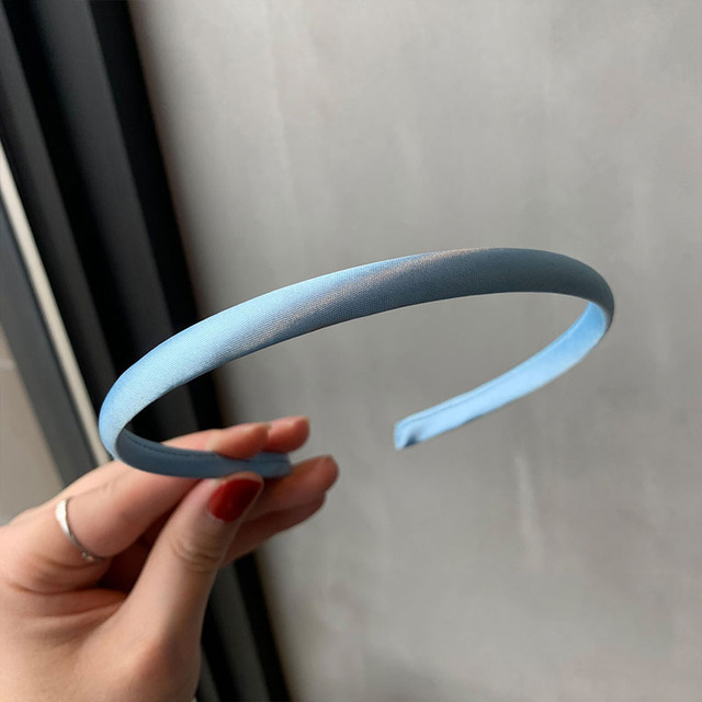 Satin Covered Head Hoop Non-Slip Hair Hoop Women Thin Hairbands Girl Diy Headband Candy Color Headdress Headwear Hair Accessory