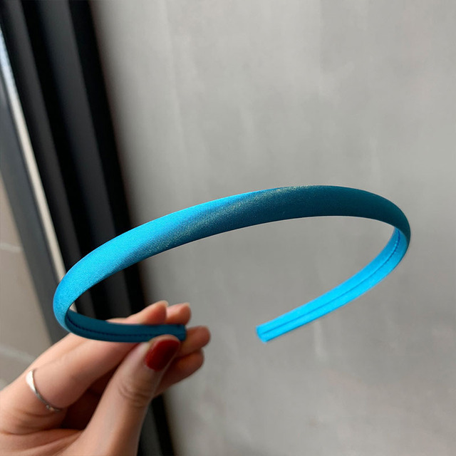 Satin Covered Head Hoop Non-Slip Hair Hoop Women Thin Hairbands Girl Diy Headband Candy Color Headdress Headwear Hair Accessory