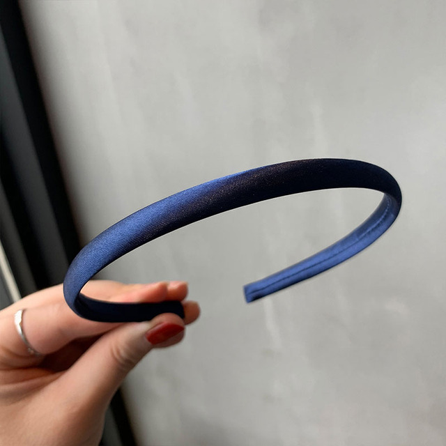 Satin Covered Head Hoop Non-Slip Hair Hoop Women Thin Hairbands Girl Diy Headband Candy Color Headdress Headwear Hair Accessory