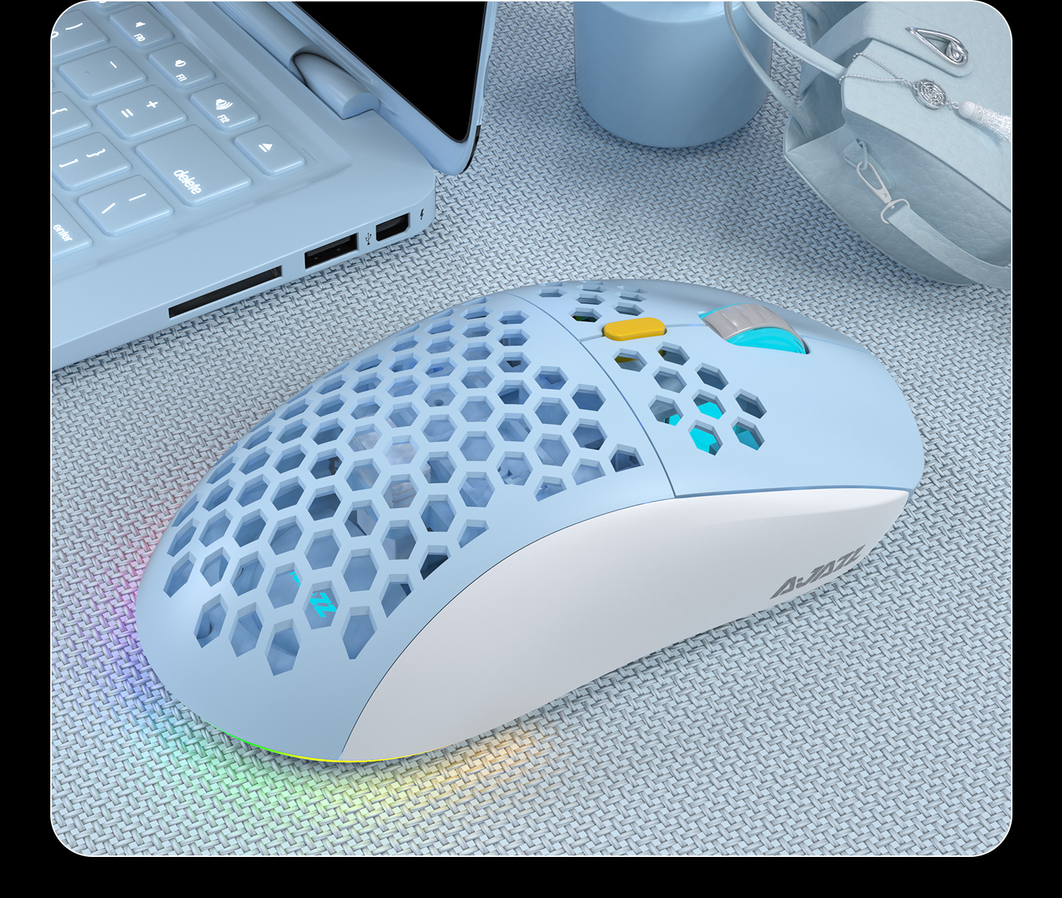 2.4G Wirless Gaming Mouse 10000DPI PMW3325 Sensor Dual Mode Mouse Rechargeable Honeycomb Portable Mice for Laptop