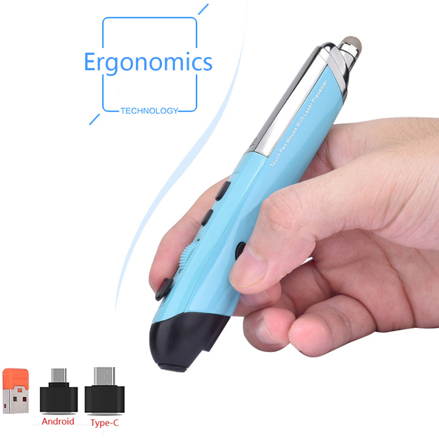 Wireless Mouse Pen Handwriting Laser Pen Mouse Personality 2.4G mouse For laptop PC Type-c Android