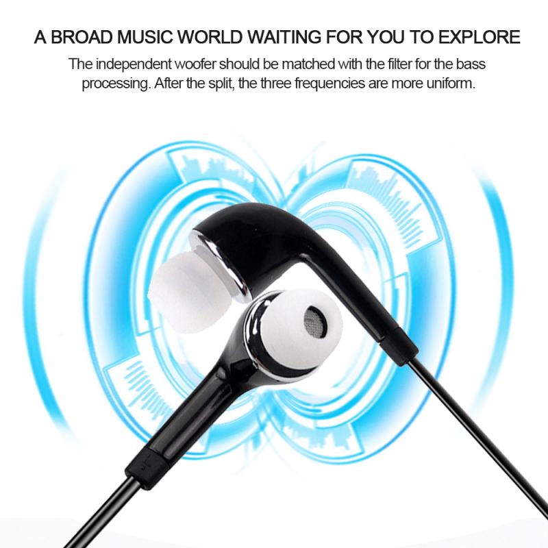 Wired Earphones Sport Headset 1M In Ear Deep Bass Stereo Earbuds W/Mic