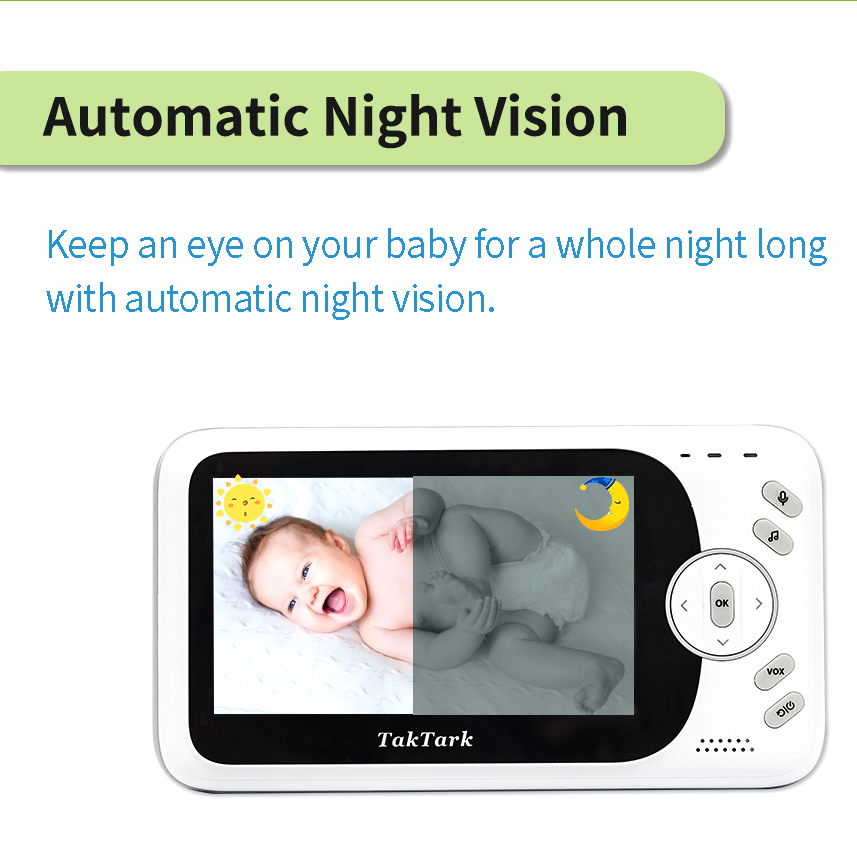 4.3 inch Wireless Video Baby Monitor Sitter portable Baby Nanny Security Camera IR LED Night Vision intercom