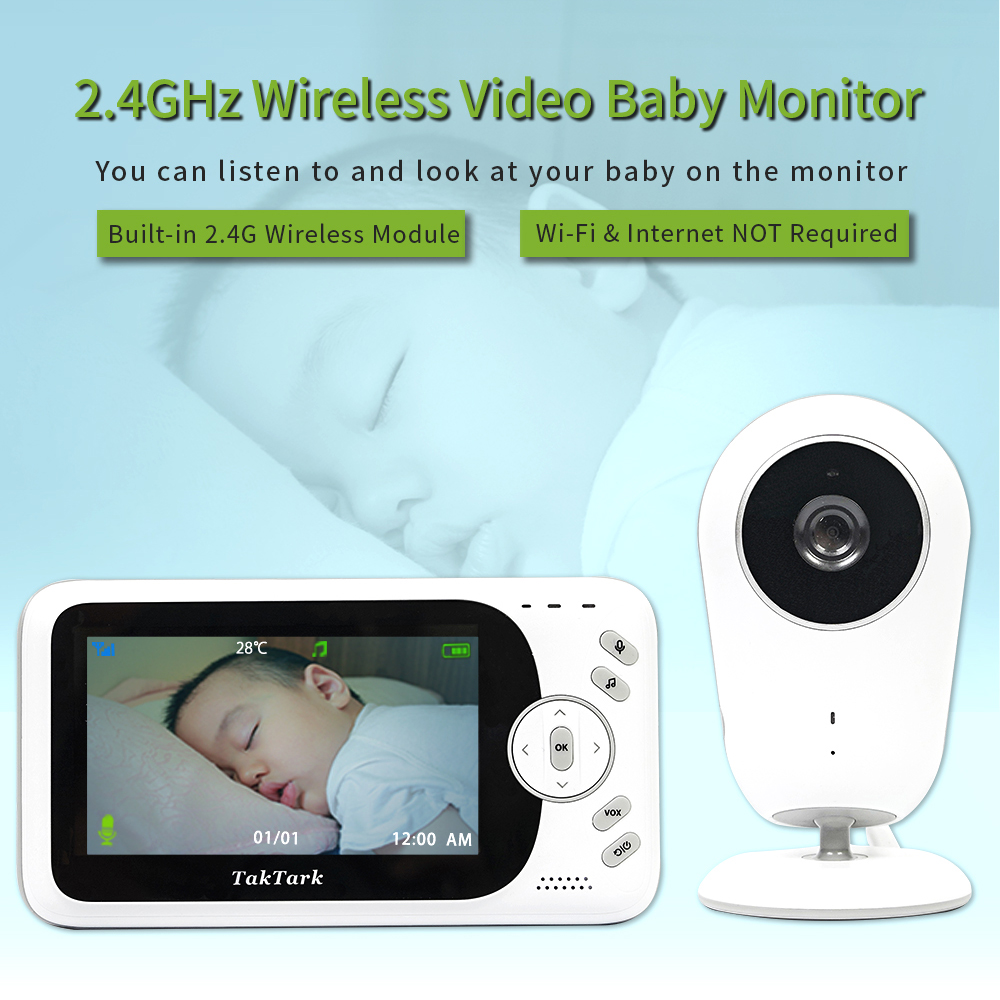 4.3 inch Wireless Video Baby Monitor Sitter portable Baby Nanny Security Camera IR LED Night Vision intercom
