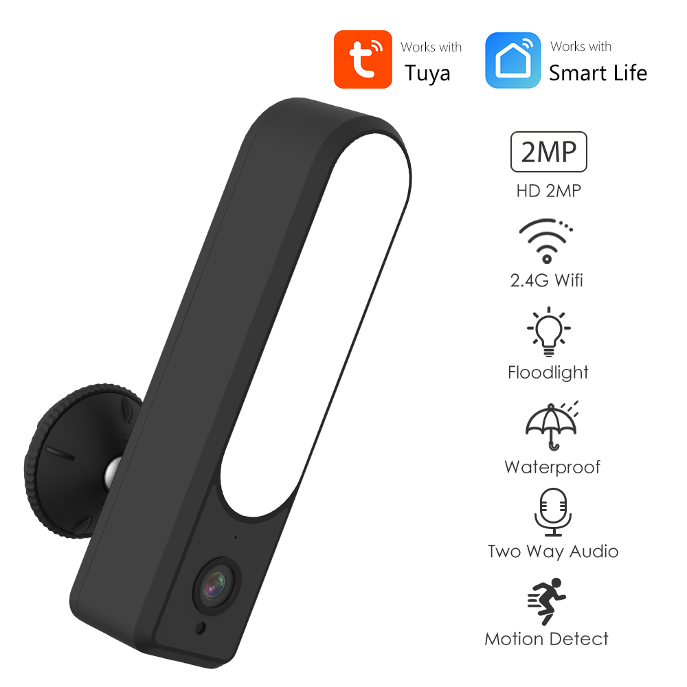 Tuya Outdoor Floodlight Camera Home 1080P Wireless Waterproof Wifi Camera Smart Life Security Surveillance CCTV IP Camera
