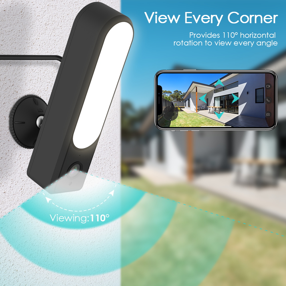 Tuya Outdoor Floodlight Camera Home 1080P Wireless Waterproof Wifi Camera Smart Life Security Surveillance CCTV IP Camera