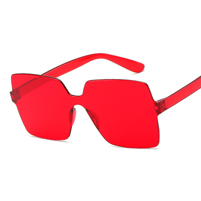 Fashion Rimless Square Sunglasses Women Brand New Shades Sun Glasses Female Pink Oculos De Sol Feminino