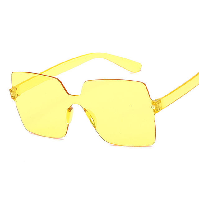 Fashion Rimless Square Sunglasses Women Brand New Shades Sun Glasses Female Pink Oculos De Sol Feminino