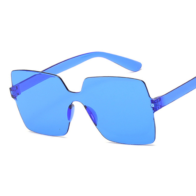 Fashion Rimless Square Sunglasses Women Brand New Shades Sun Glasses Female Pink Oculos De Sol Feminino