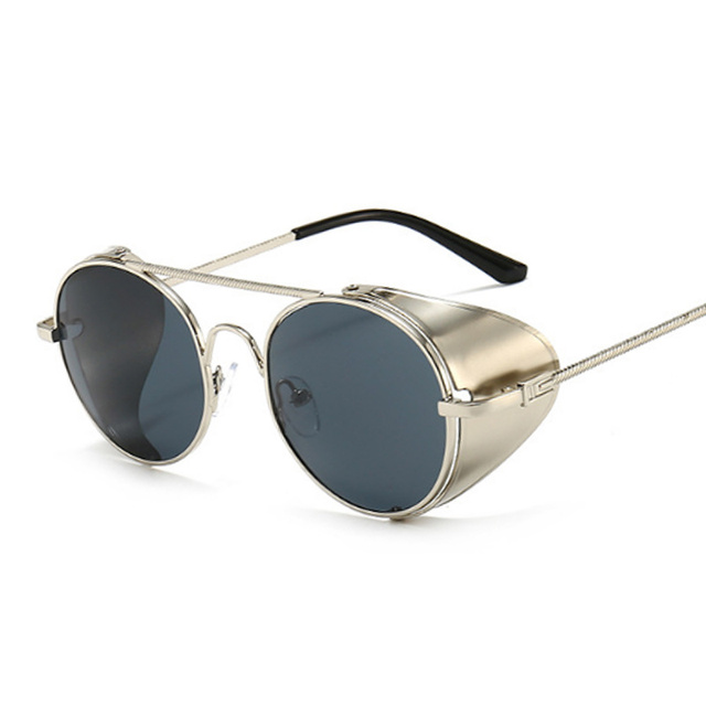 Vintage Steampunk Sunglasses Men Women Retro Brand Sun Glasses Male Female Mirror Fashion Designer Metal Driving Shades Oculos