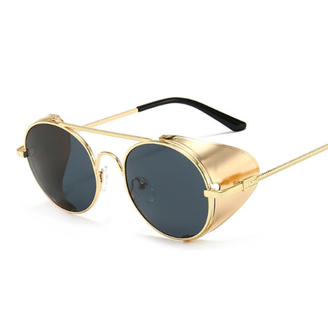 Vintage Steampunk Sunglasses Men Women Retro Brand Sun Glasses Male Female Mirror Fashion Designer Metal Driving Shades Oculos