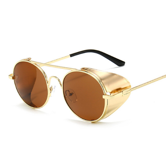 Vintage Steampunk Sunglasses Men Women Retro Brand Sun Glasses Male Female Mirror Fashion Designer Metal Driving Shades Oculos