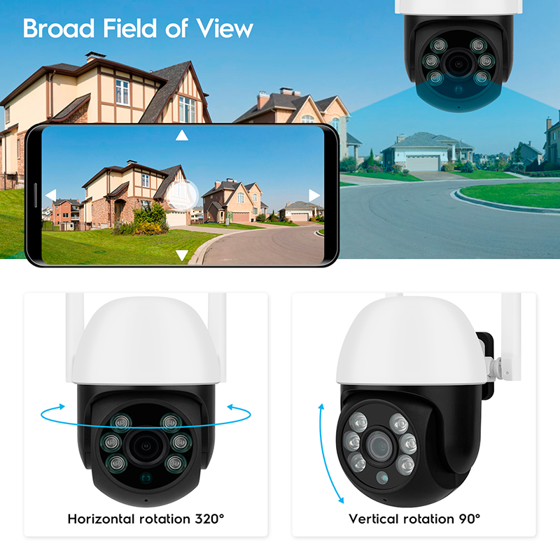 1080P PTZ Tuya Smart Mini Wireless WiFi IP Camera Outdoor Home Security Automatic Dome Camera CCTV Video Surveillance
