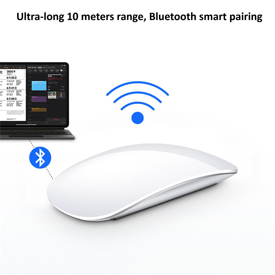 Bluetooth 5.0 Wireless Mouse Rechargeable Silent Multi Arc Touch Mice Ultra-thin Magic Mouse for Laptop Ipad Mac PC Macbook