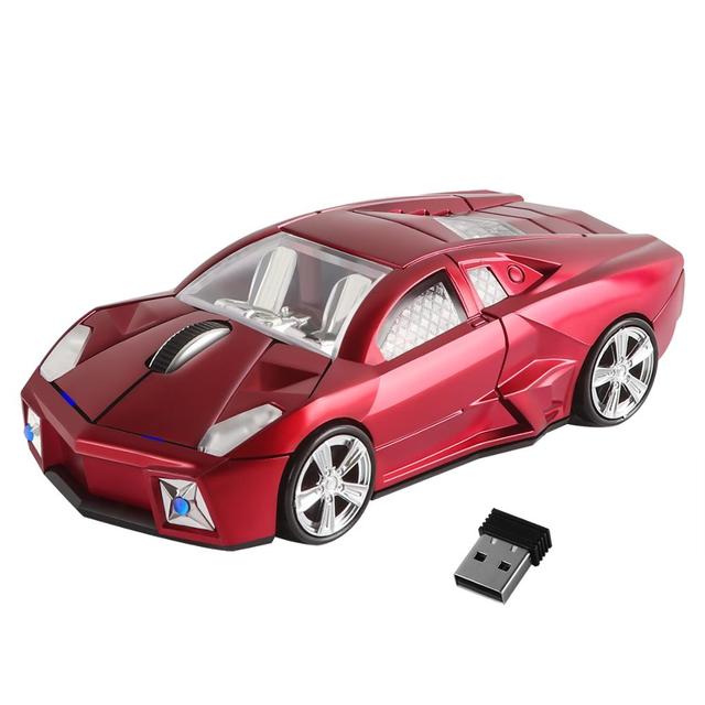 Sport Car Shaped Wireless Mouse USB Optical Computer Mause 1600DPI Mini 3D Gaming Mice With Mouse Pad For PC Laptop Gift
