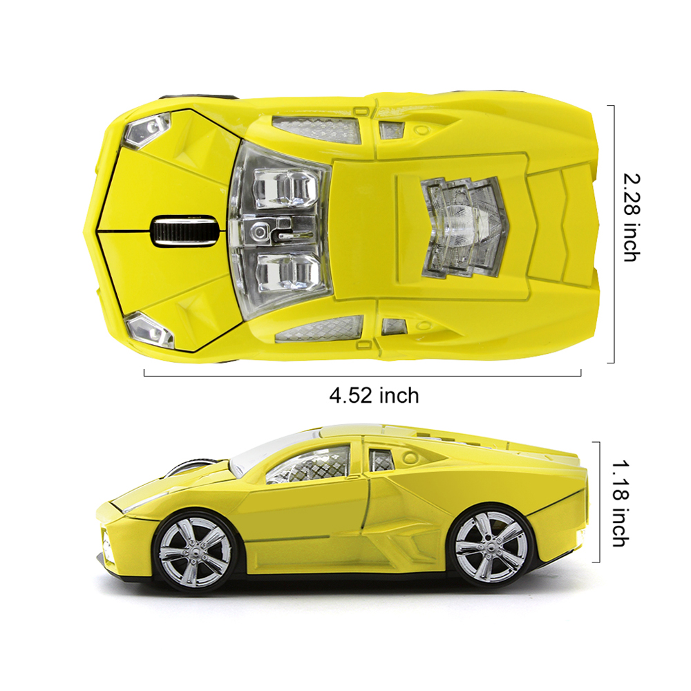Sport Car Shaped Wireless Mouse USB Optical Computer Mause 1600DPI Mini 3D Gaming Mice With Mouse Pad For PC Laptop Gift