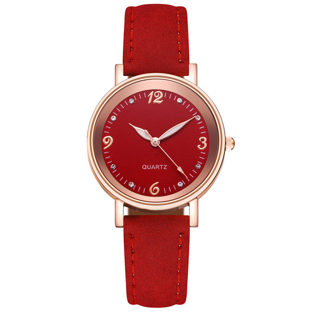 Casual Women Watches Leather Strap Line Analog Quartz Ladies Wrist Watches Fashion Watch Simplicity Round Elegant Clock