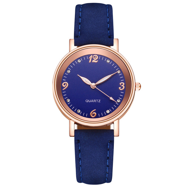 Casual Women Watches Leather Strap Line Analog Quartz Ladies Wrist Watches Fashion Watch Simplicity Round Elegant Clock