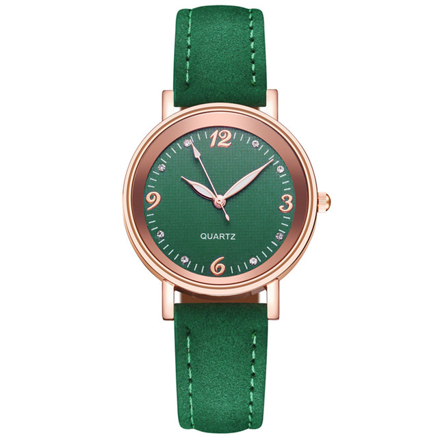 Casual Women Watches Leather Strap Line Analog Quartz Ladies Wrist Watches Fashion Watch Simplicity Round Elegant Clock