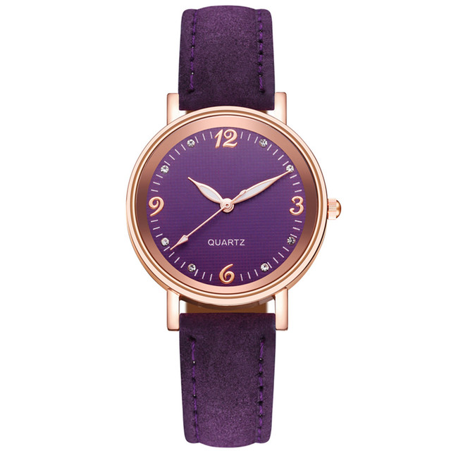 Casual Women Watches Leather Strap Line Analog Quartz Ladies Wrist Watches Fashion Watch Simplicity Round Elegant Clock
