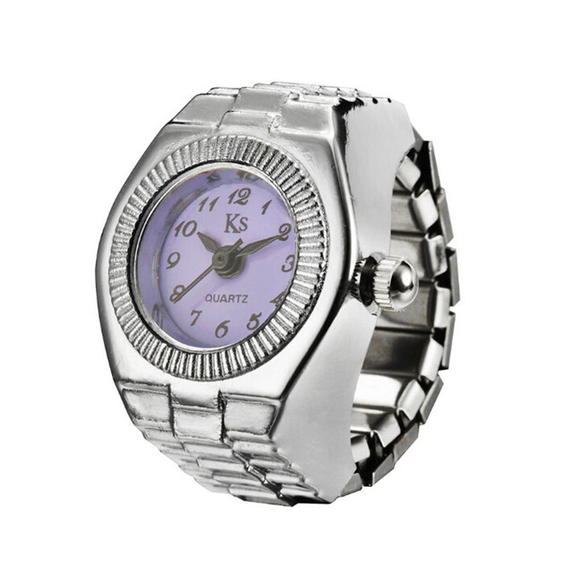 Ladies Small Dial Quartz Analog Watch Casual Creative Steel Cool Elastic Women Finger Ring Watch Cool Elastic ring