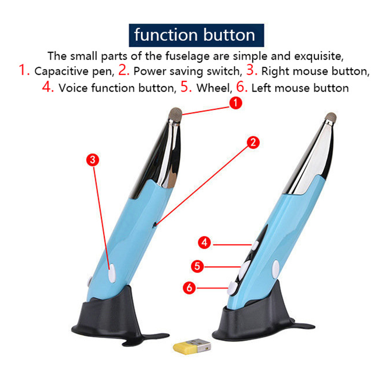 2022 New 2.4G Wireless Mouse Pen Personality Creative Vertical Pen-Shaped Stylus Battery Mouse Suitable For PC And Laptop Mice