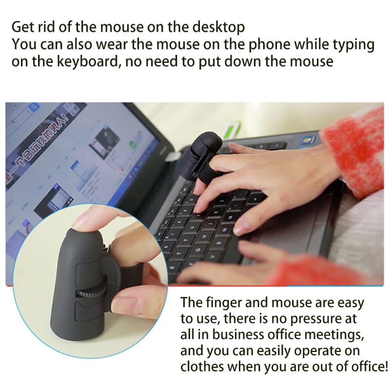 Portable Small Unique Mini Wireless Finger Mouse Ergonomic Portable Usb Drived Mouse Used for Computer Laptop Tablet