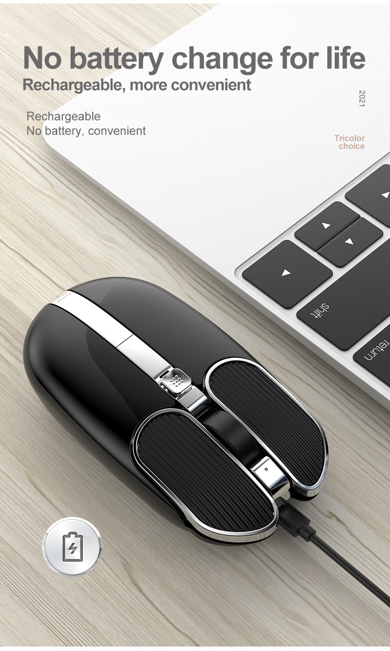 2.4 GHz Wireless+Wired Dual Mode Gaming Mouse Supports 8-key Macro Programming RGB Colorful Luminous Joystick Notebook PC Mouse