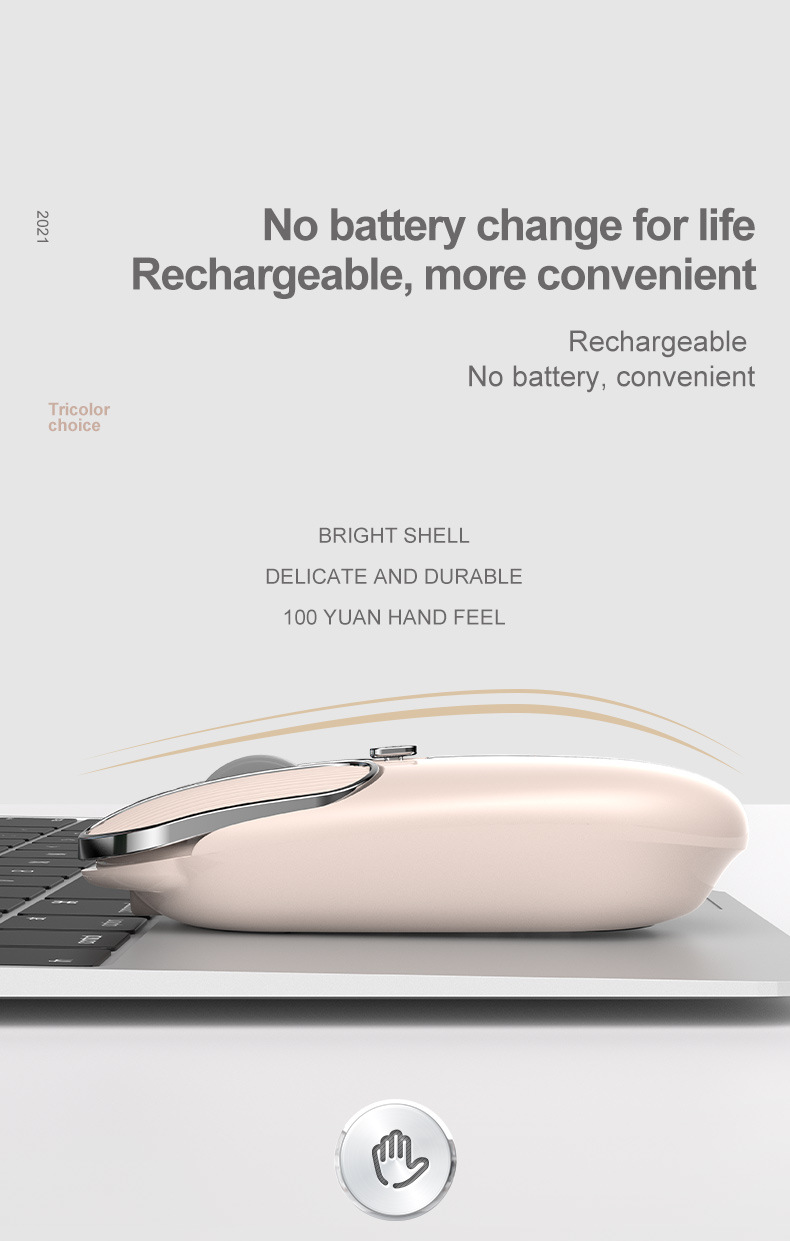 2.4 GHz Wireless+Wired Dual Mode Gaming Mouse Supports 8-key Macro Programming RGB Colorful Luminous Joystick Notebook PC Mouse