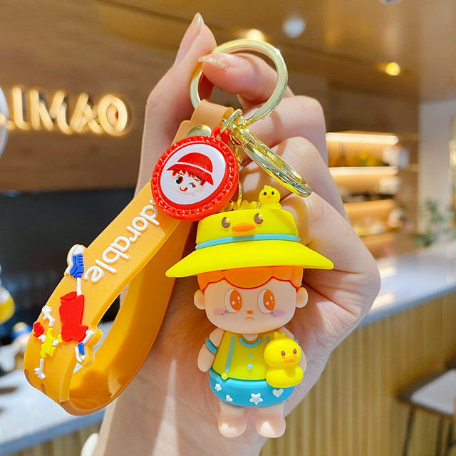 New Cartoon hip hop Cool Boy Pvc Keychain Trend Exquisite Car Keychain Pendant Accessories Bag Small Ornaments Birthday Gift