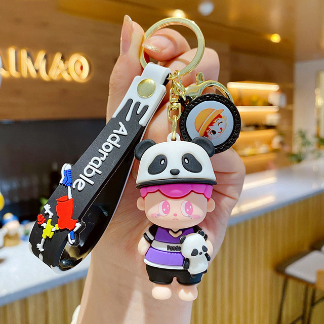 New Cartoon hip hop Cool Boy Pvc Keychain Trend Exquisite Car Keychain Pendant Accessories Bag Small Ornaments Birthday Gift