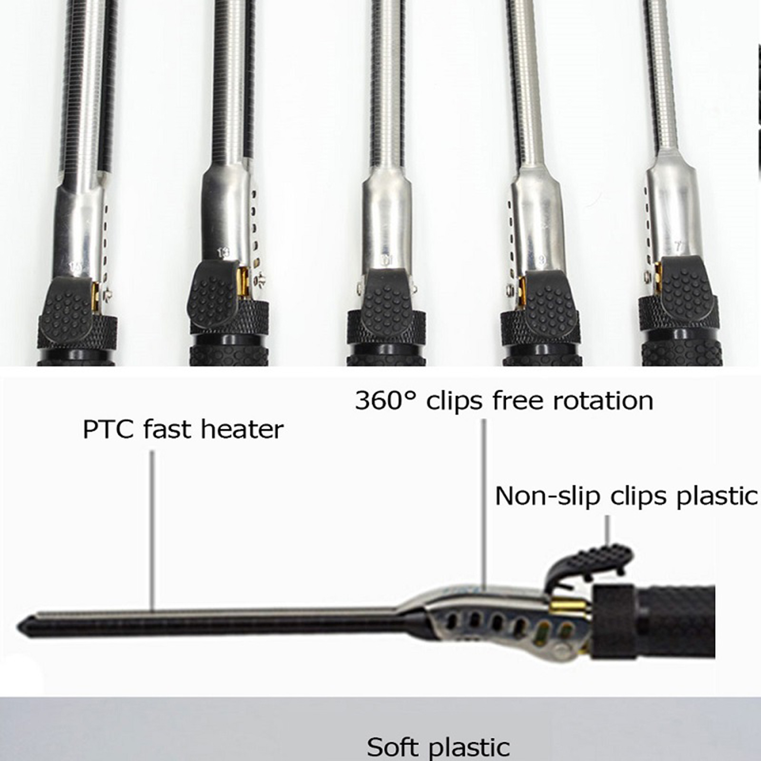 Unisex Hair Crimper 7mm Curly Styling Tools Curling Iron  Temperature Adjustable Hair Curler Anti-hot Hair Bangs Machine