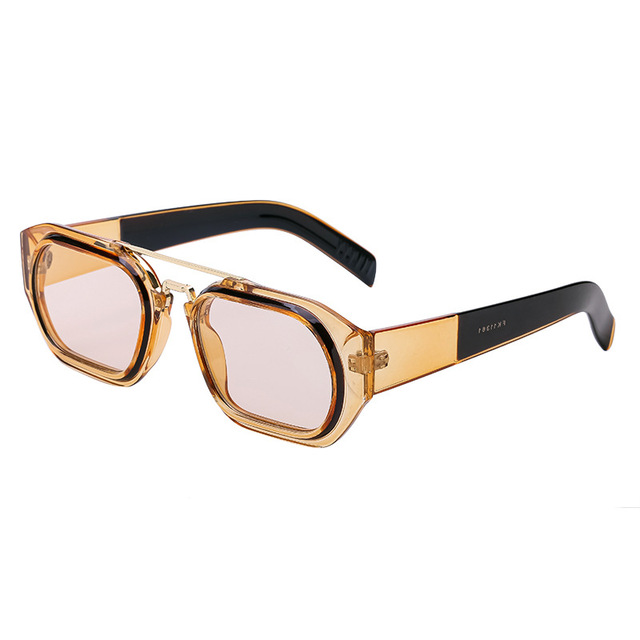 Fashion Square Sunglasses Women Double Bean Glasses Retro Double Bean Sunglass Men Luxury Eyewear UV400 Sun Glass Shade