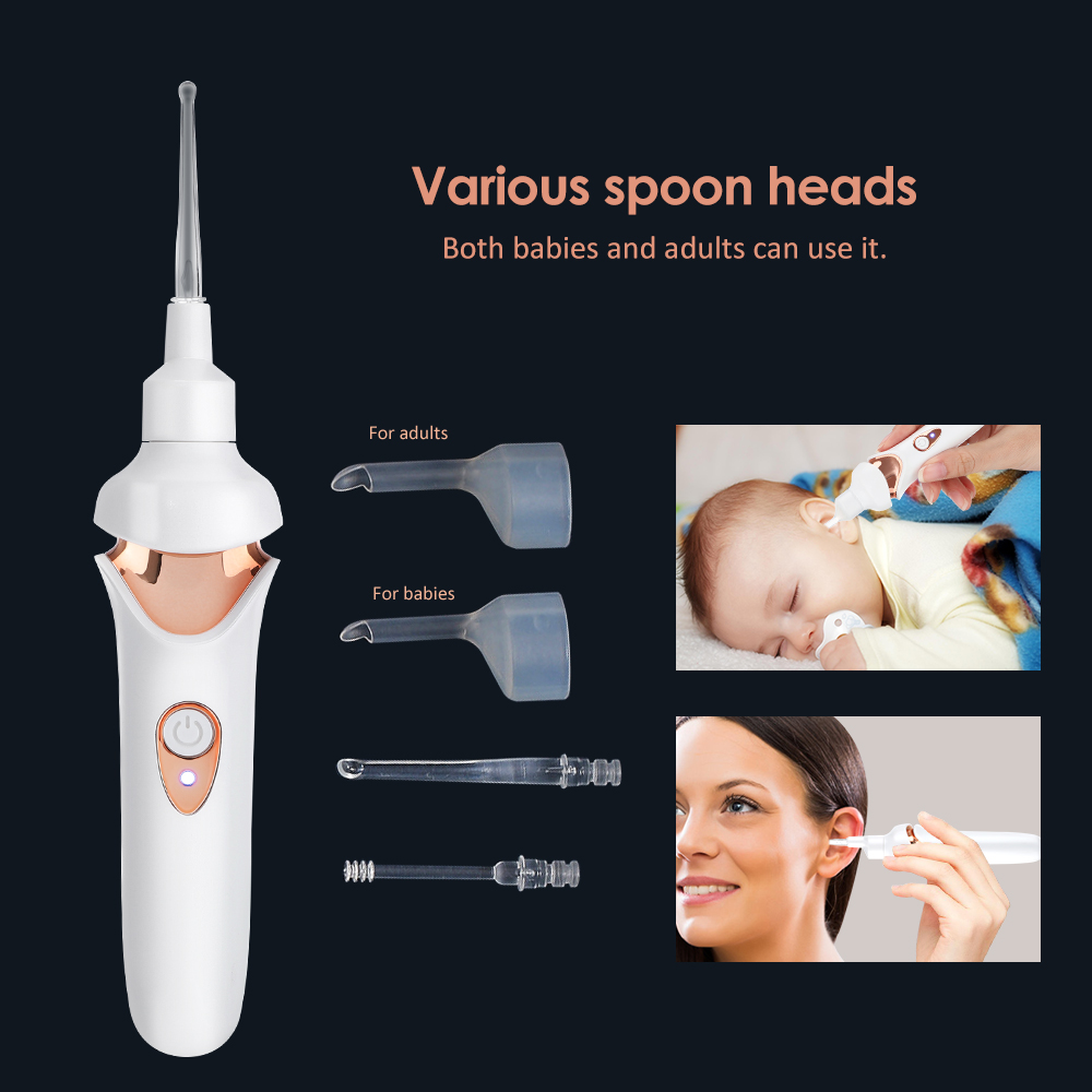 Electric Vacuum Ear Cleaner Ear Remover Cordless Ear Wax Removal Tool Ear Pick Inhale Ear Cleaning Device Dig Wax Personal Care
