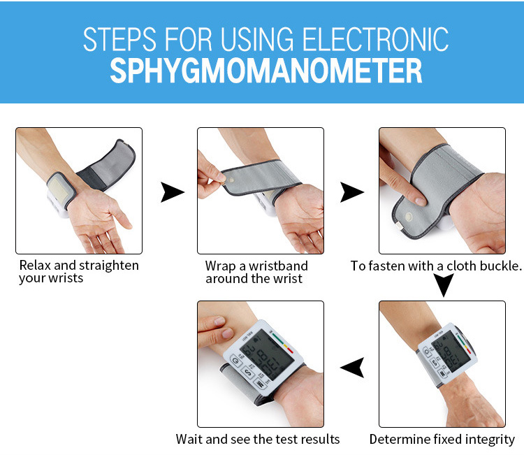 Digital Blood Pressure Monitor Sphygmomanometer Pulse Rate Heart Beat Rate Meter Device Health Care