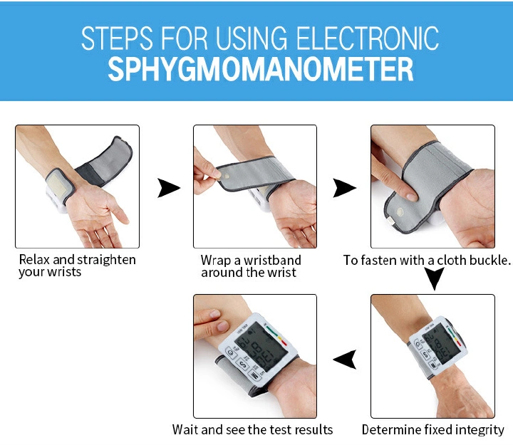Digital Blood Pressure Monitor Sphygmomanometer Pulse Rate Heart Beat Rate Meter Device Health Care