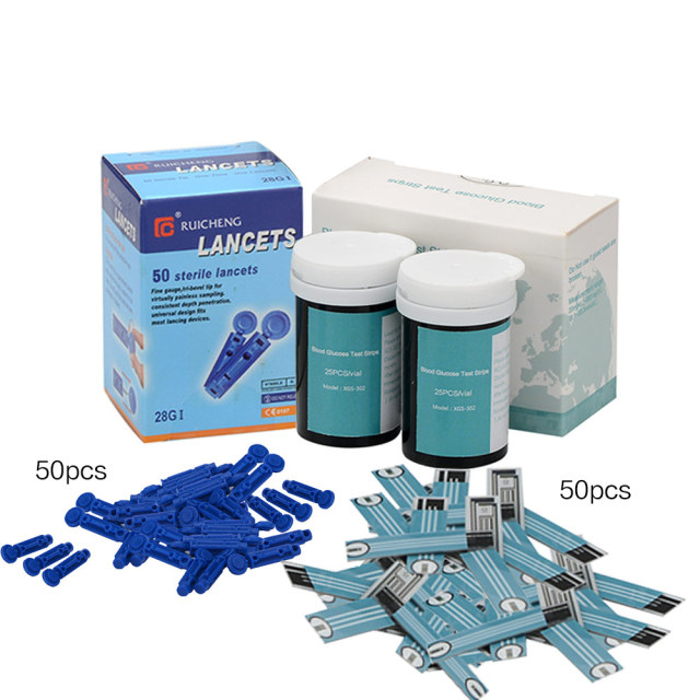 Meter Blood Sugar Tester Glucose Sugar Testing Machine Test Strips Diabetes Lancets Blood Test Finger Health Care