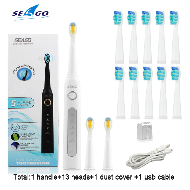 Toothbrush SG-507 Adult Timer Brush 5 Modes USB Charger Rechargeable Tooth Brushes Replacement Heads Set