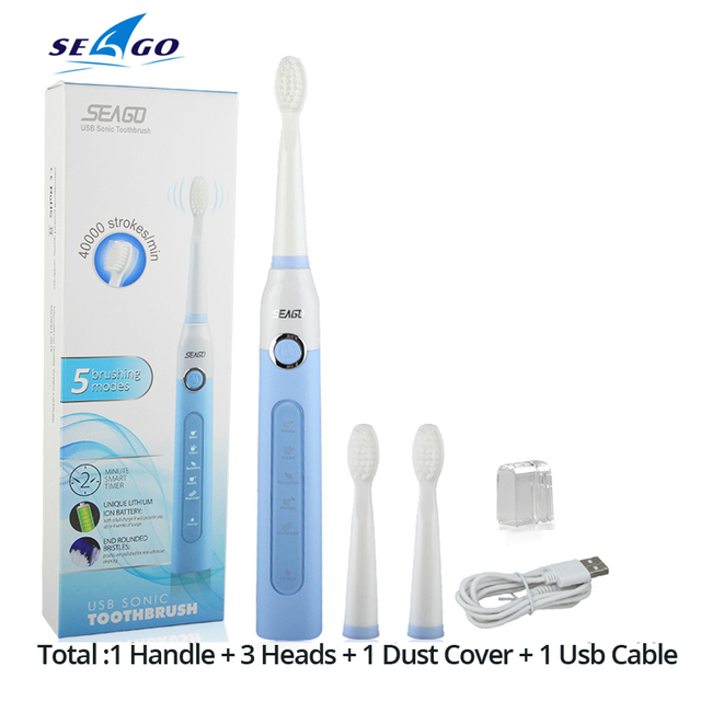Toothbrush SG-507 Adult Timer Brush 5 Modes USB Charger Rechargeable Tooth Brushes Replacement Heads Set